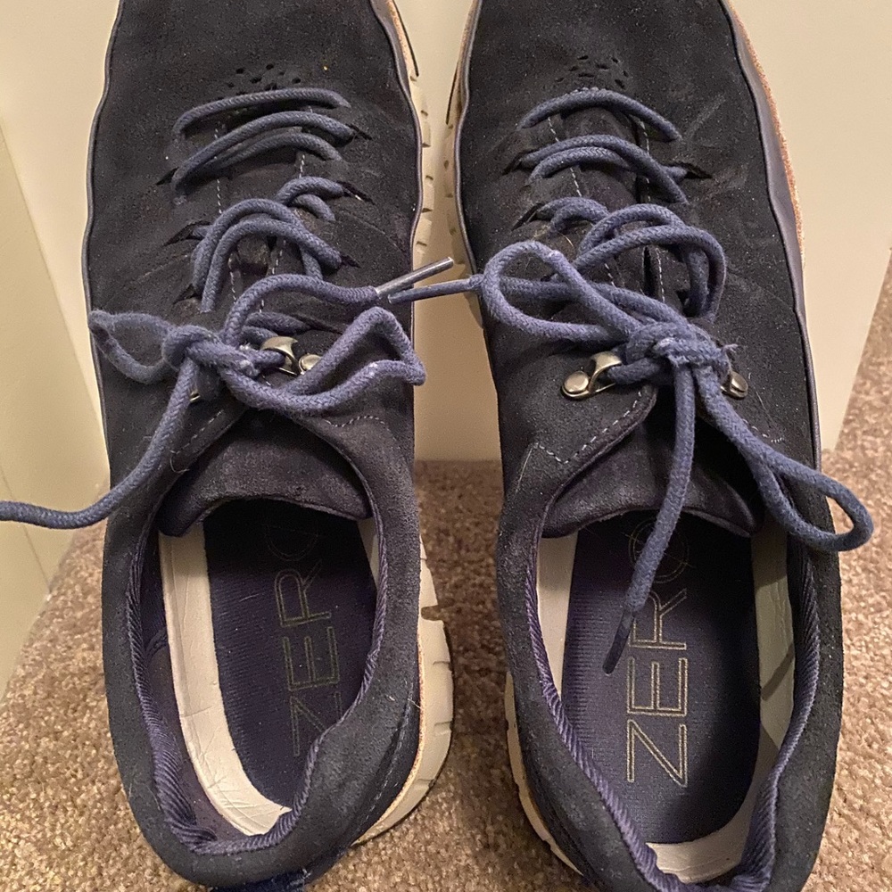 Cole Haan Men’s Zero Grand Navy Suede Shoes - Picture 2 of 9